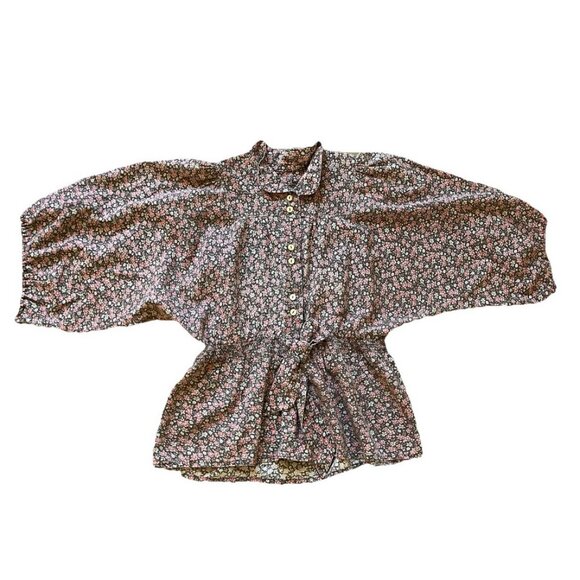 Peasant Blouse & Maxi Skirt Set Vintage Calico Floral Print Home Made - Picture 7 of 11